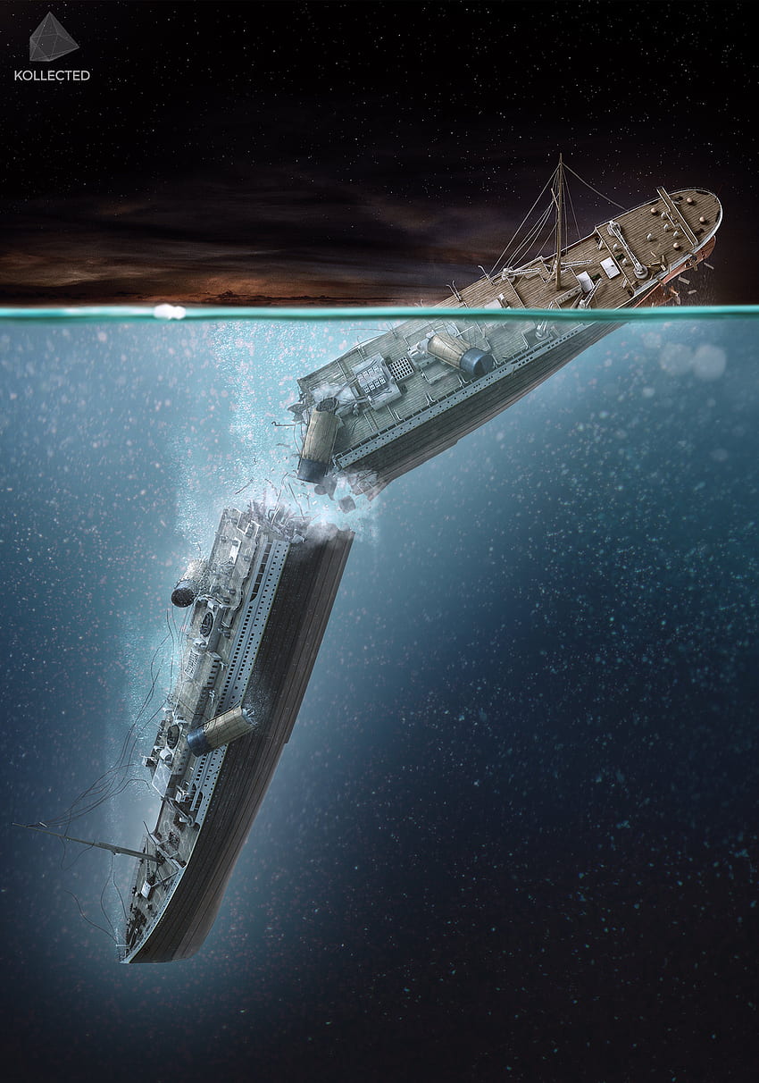 Tenggelamnya Titanic, Tenggelam, SOS, Iceburg, Lautan, Kapal, Terbelah, 1912, Laut wallpaper ponsel HD