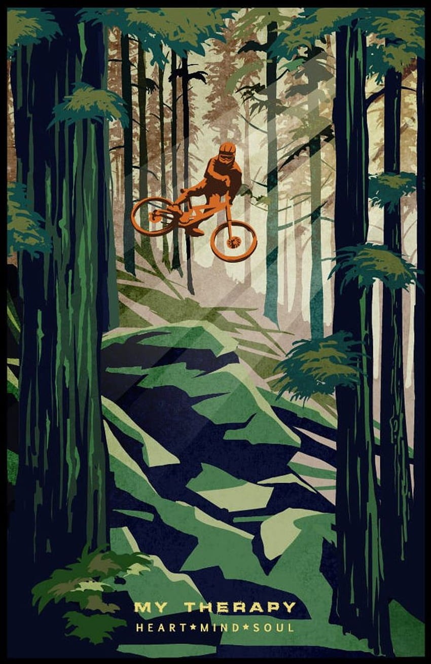 Retro Mountain Bike Poster/ Illustration / Fine Art Print - Etsy. Mountain bike art, Bike illustration, Bike poster HD phone wallpaper