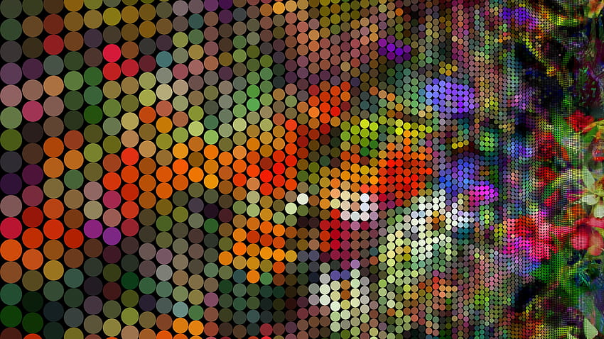 Изкуство, кръгове, многоцветни, пъстри, текстура, текстури, пиксели HD тапет