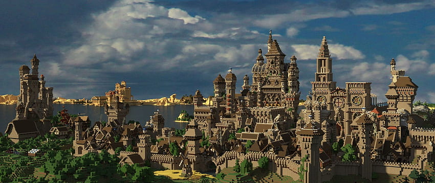 Kota Abad Pertengahan Besar (Vardar) - Mode Kreatif - Minecraft: Edisi Java Wallpaper HD