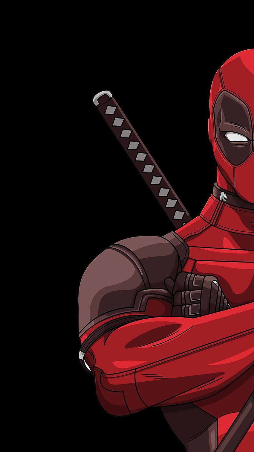 Deadpool, amoled, minimal, marvel, komik marvel wallpaper ponsel HD