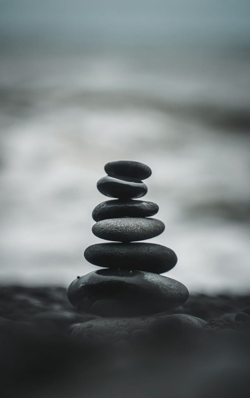 Zen, meditación, equilibrio, piedras fondo de pantalla del teléfono