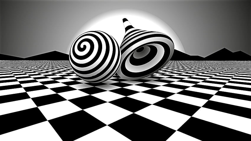 Black White Optical Illusion Si - Illusione ottica 3D, fantastiche illusioni ottiche Sfondo HD