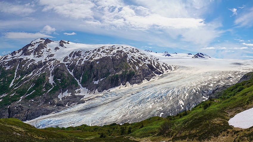 Kenai Fjords National Park, Alaska, landscape, clouds, sky, mountains, ice, usa HD wallpaper