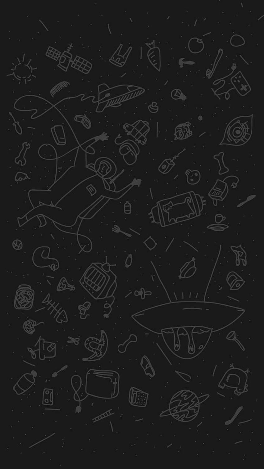 Black Doodle, Doodle Space Aesthetic HD phone wallpaper