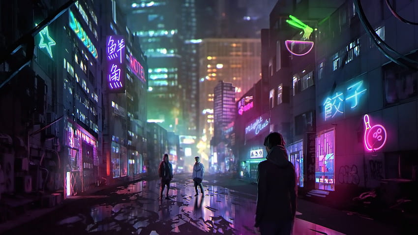 Anime Neon City (페이지 4), Cyberpunk Neon City HD 월페이퍼