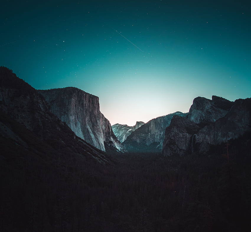 山, 自然, 星, 夜, Yosemite Valley 高画質の壁紙