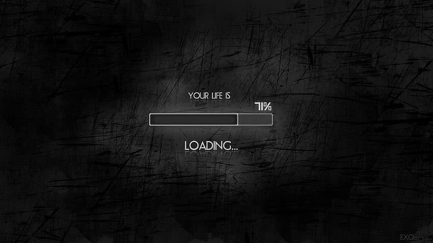 Your Life is loading text, black, minimalism, humor, simple background. , Android HD wallpaper