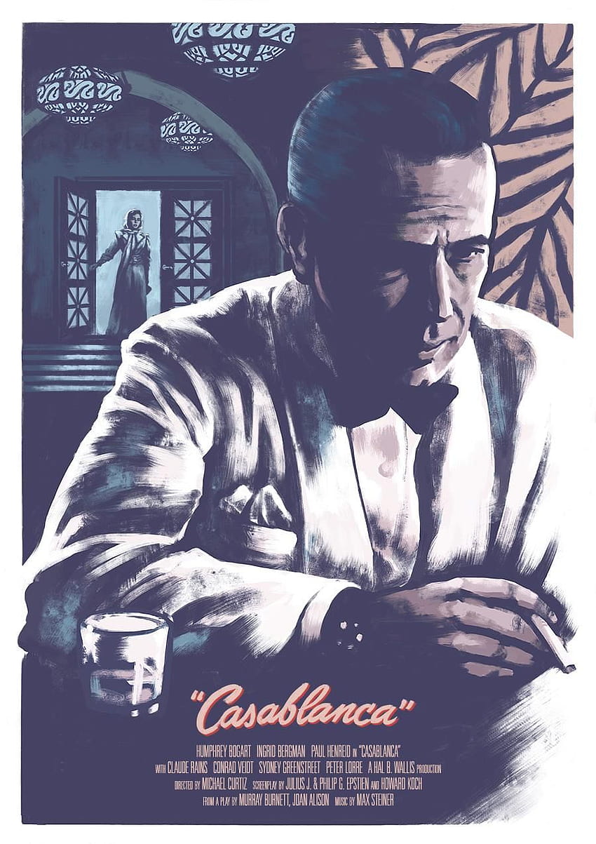 kazablanka, afiş, illüstrasyon, Casablanca Filmi HD telefon duvar kağıdı