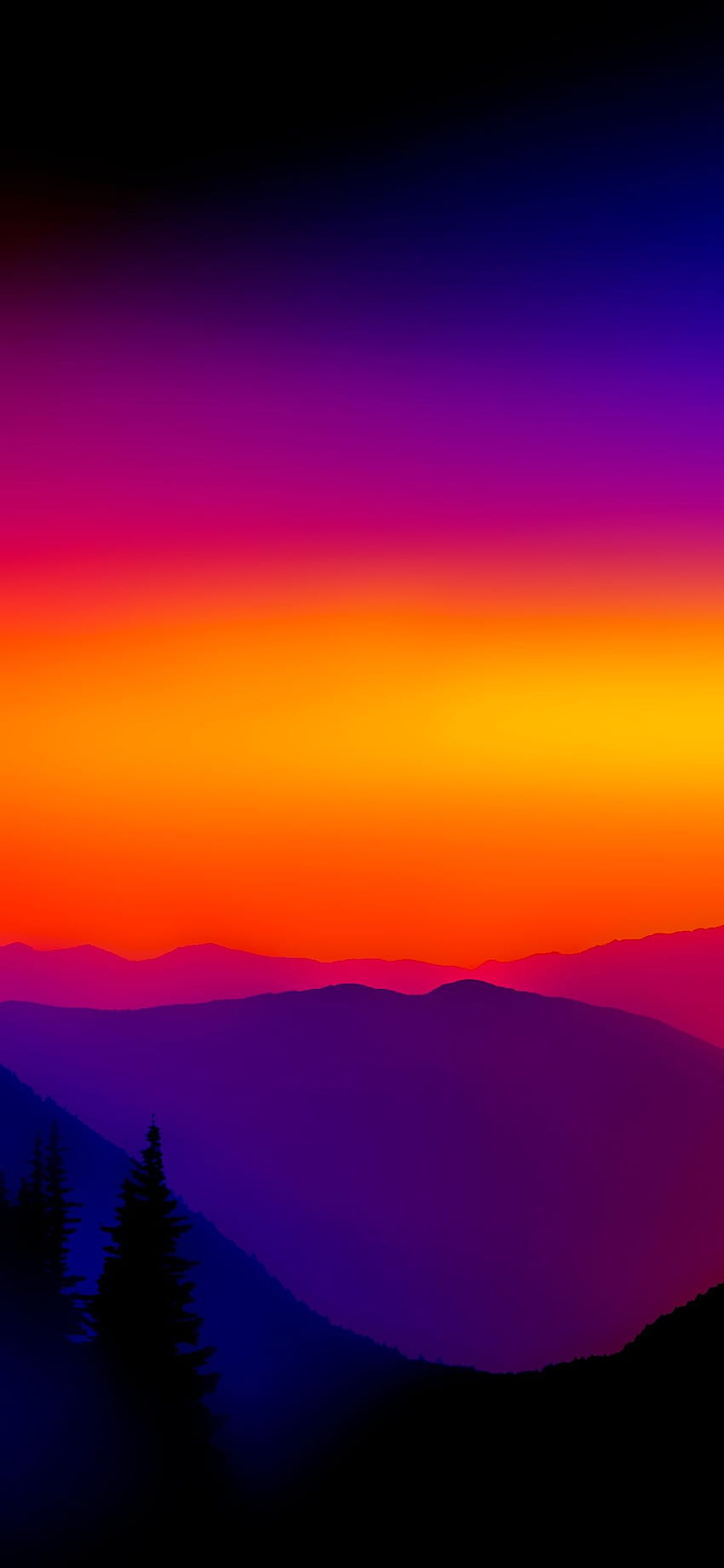 보라색, 분홍색, 빨간색 및 주황색의 색상. 졸로텍 HD 전화 배경 화면