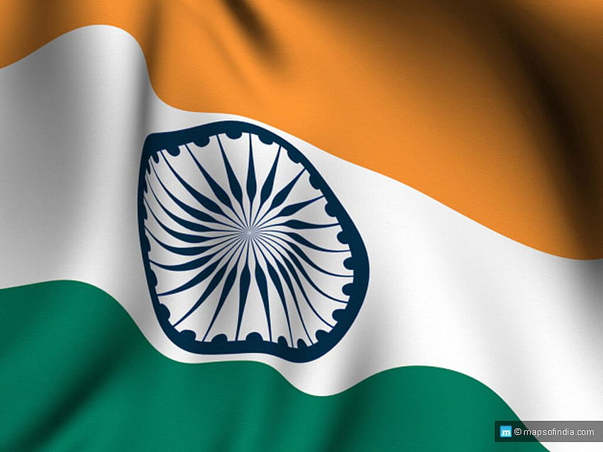 Indian tri-colour flag symbol of Strength, Peace and Prosperity