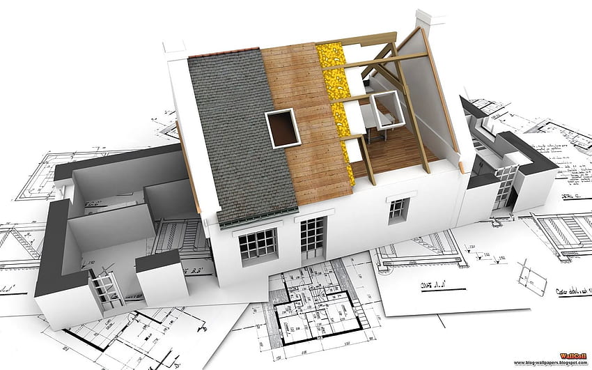 Projeto Construção Casa Arquitetura 3D papel de parede HD