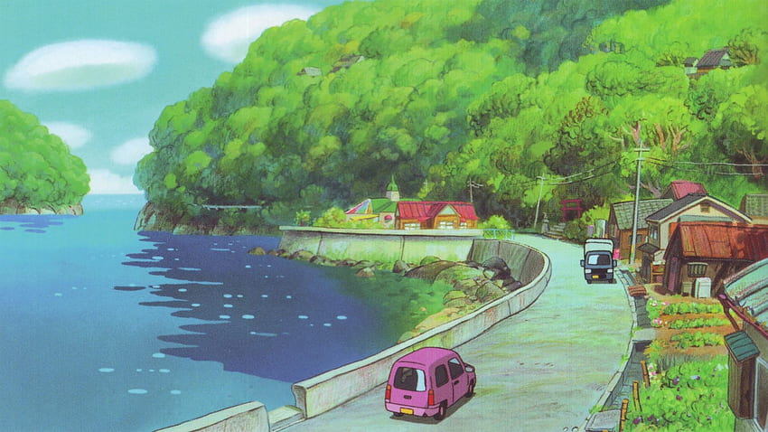 Ponyo on the Cliff by the Sea - Studio Ghibli HD wallpaper
