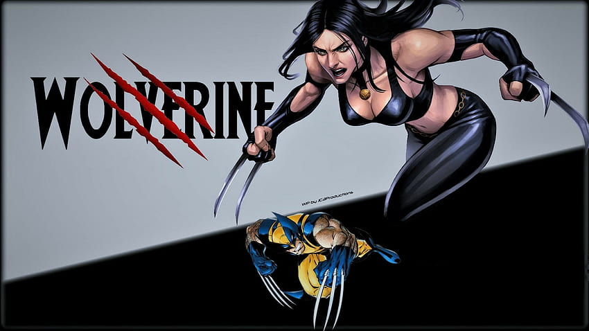 X-23 vs Wolverine, lien, xmen, univers marvel, carcajou, animation, dessins animés, anime, 1920x1080 uniquement, bataille, super héros, x23 Fond d'écran HD