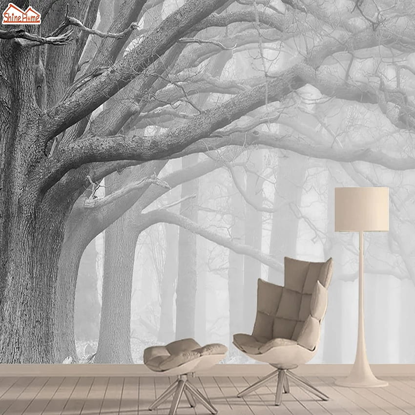Foggy Forest Wall Paper Papers Home Decor 3D Nature Mural for Living Room Girls Peel and Stick Murals Rolls. . - AliExpress วอลล์เปเปอร์โทรศัพท์ HD