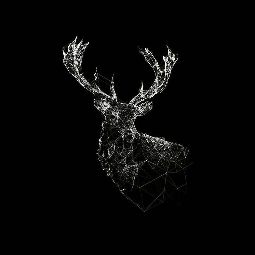Aesthetic Black , Art, Deer • For You For & Mobile HD phone wallpaper