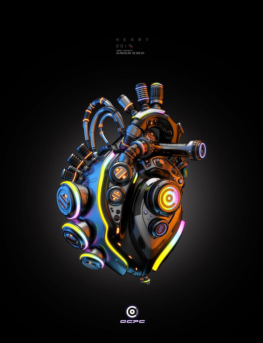 ArtStation - Serce robota wykonane dla OCPC, BUYOUROBOT LLC. Grafika koncepcyjna Dark Souls, grafika anatomicznego serca, grafika koncepcyjna robota Tapeta na telefon HD
