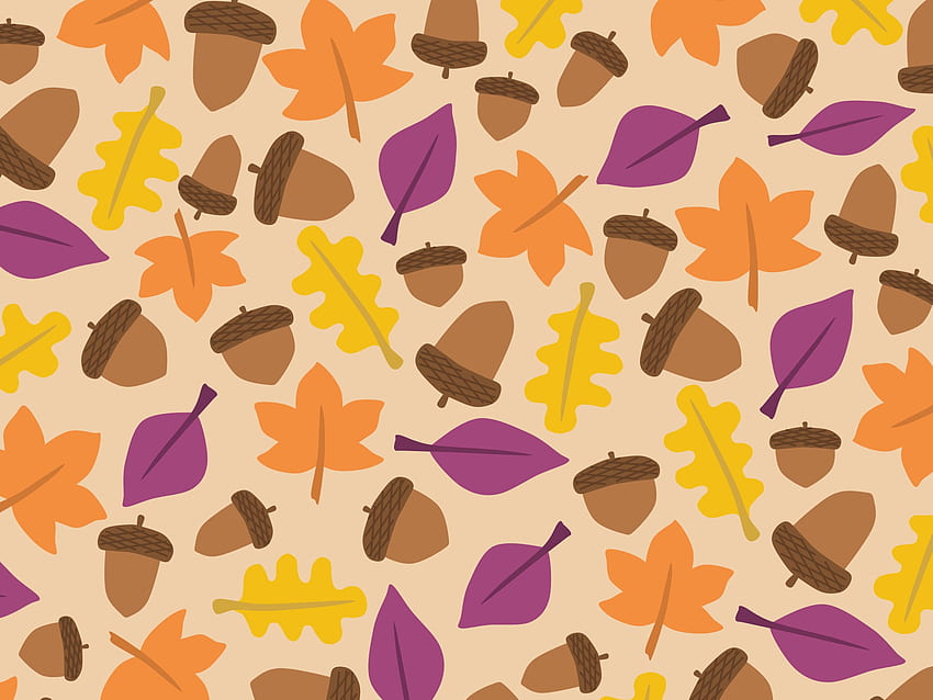 Herbstmuster, Blätter, Kunst, Herbst, Eicheln, Herbst, Muster HD-Hintergrundbild
