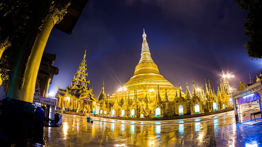 Pagoda de Shwedagon, Templo de Myanmar fondo de pantalla