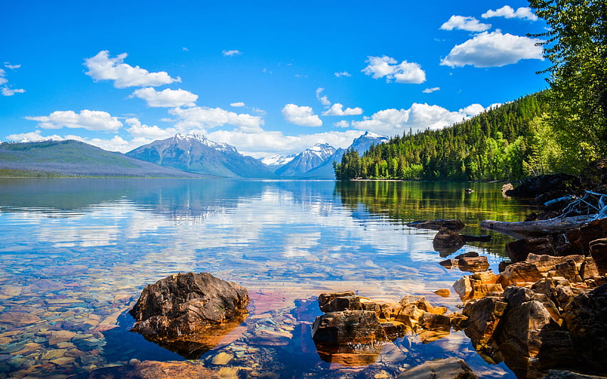 Lake At Glacier National Park Montana United States Of Ultra за мобилни телефони и лаптопи 3840х2400 HD тапет