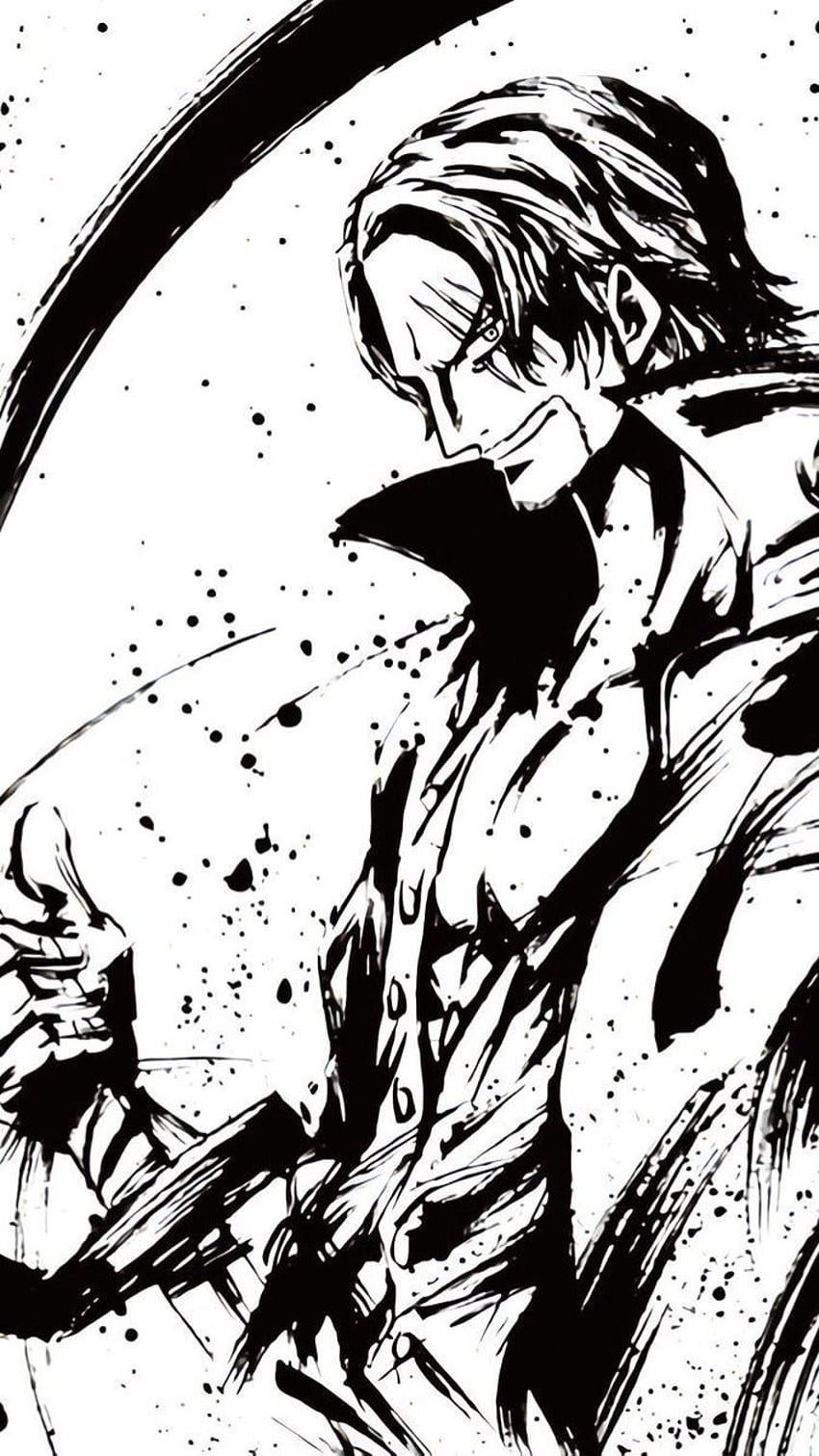 Anime Jue - Shanks One Piece Manga, & background, One Piece Black and White HD phone wallpaper