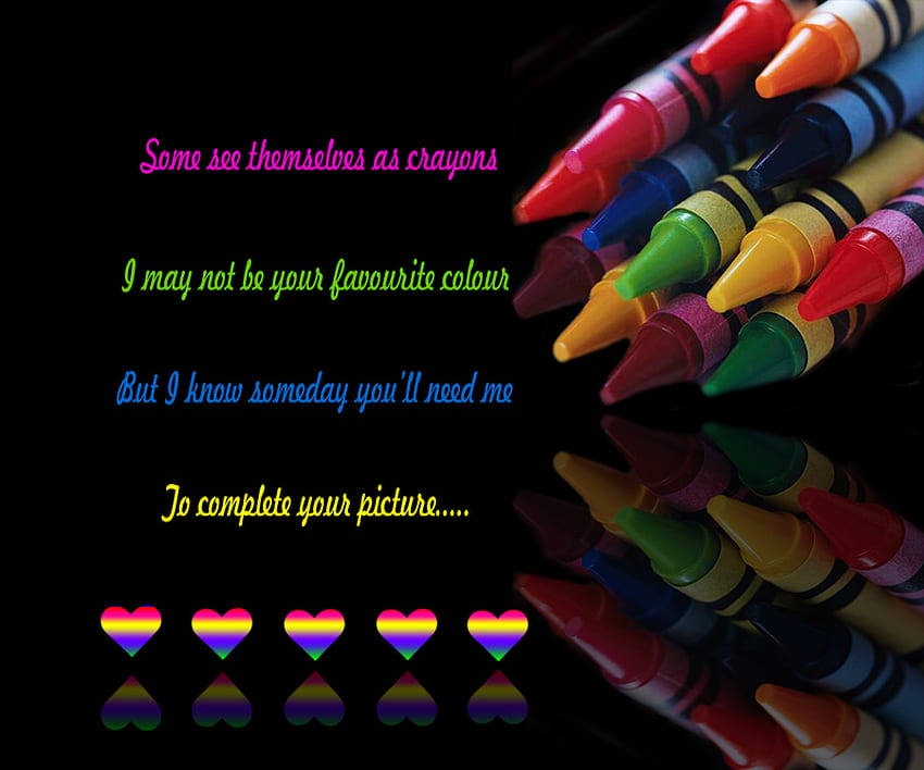 Crayons d'amour ...., , amour, couleurs, crayons, coeur Fond d'écran HD