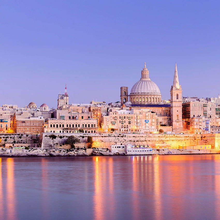 Valletta, pejzaż miejski, Malta, stolica, miejsce światowego dziedzictwa, starożytny, wyspa, świat Tapeta na telefon HD