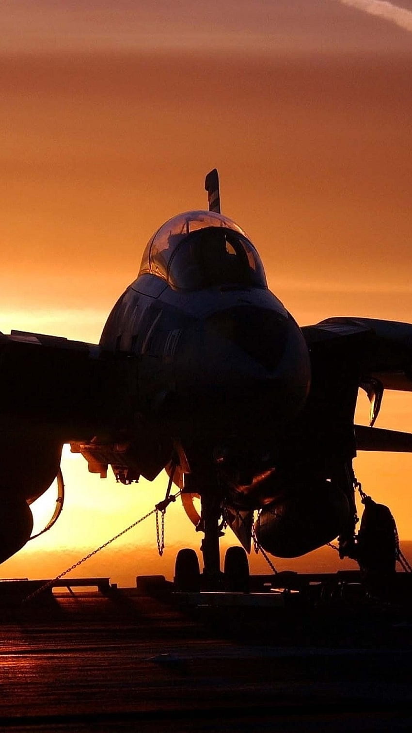 Top Gun, myśliwiec odrzutowy, zachód słońca Tapeta na telefon HD