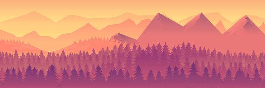 Forest Sunset Landscape Panorama Wall Mural. Forest . Eazywallz – eazywallz.eu, Panoramic Forest HD wallpaper
