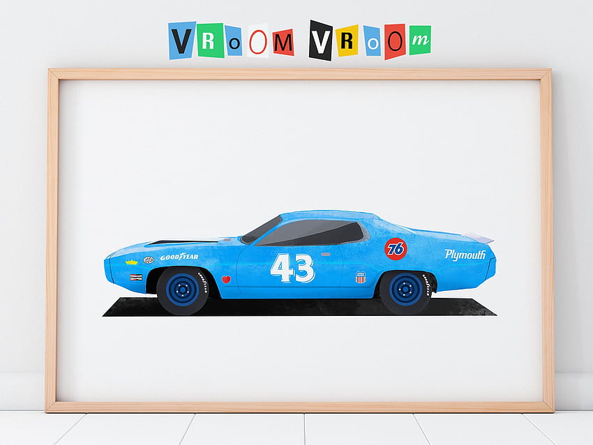 Muscle Car Print Racing Car Classic Sports Car Blue Car, Muscle Car Art Paint HD wallpaper