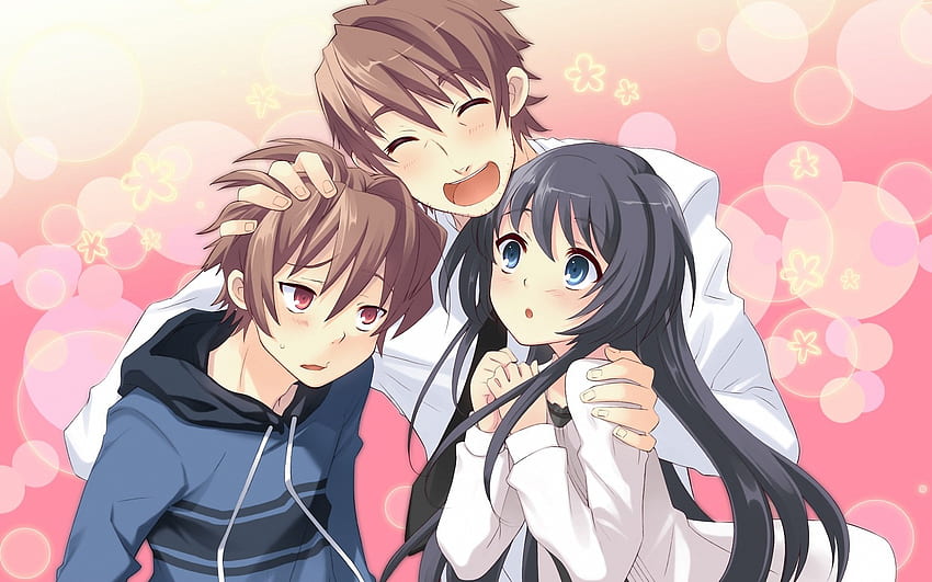 School Couple cute boy girl anime love together couple HD wallpaper   Peakpx