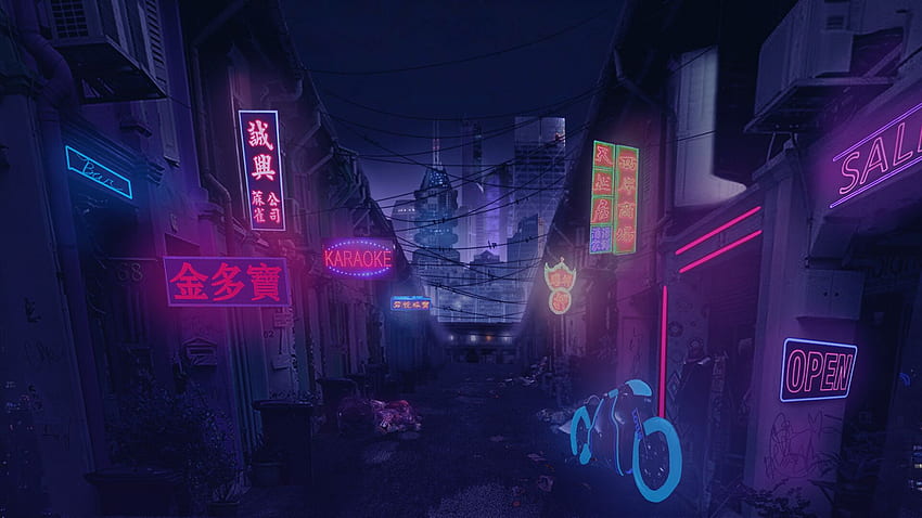 ArtStation - Cyberpunk Alley, Maeree Dy HD 월페이퍼