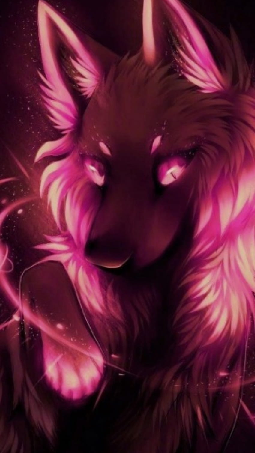 Lady Ember, rot, pink, Wolf HD-Handy-Hintergrundbild