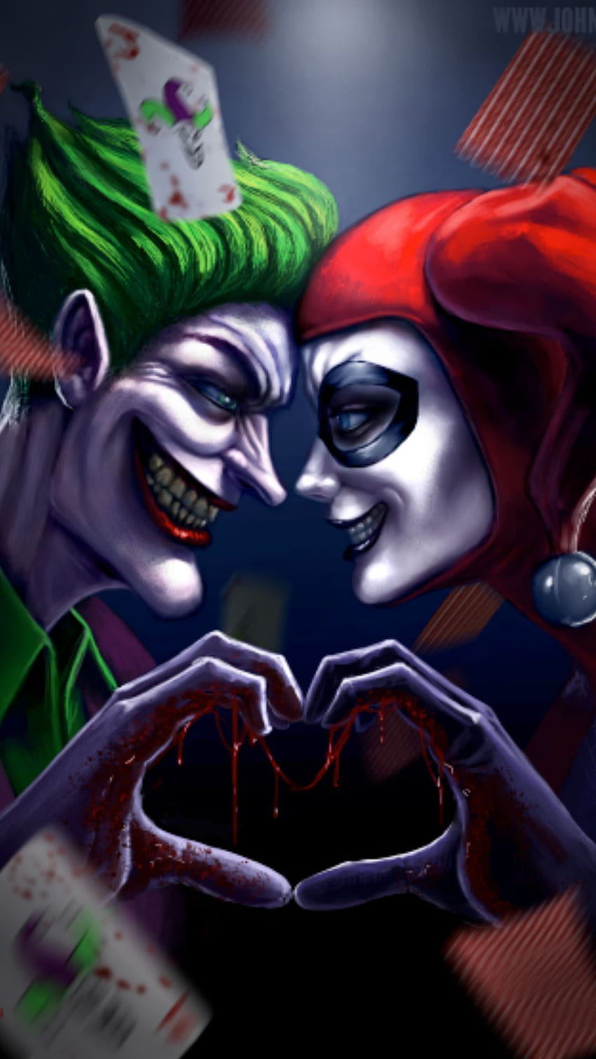 Harley Quinn et Joker, Harley Quinn et Joker s'embrassent Fond d'écran de téléphone HD