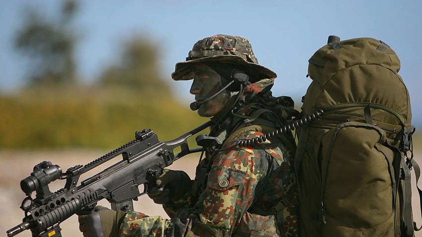 outfit, soldaten, die bundeswehr, deutschland, rucksack, hk g36 9212 HD-Hintergrundbild
