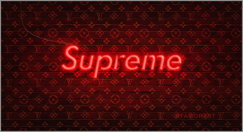 Red Louis Vuitton Supreme, Black and Red Supreme HD wallpaper