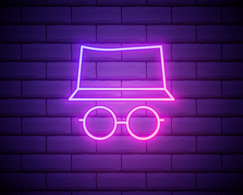 Private browsing neon thin line icon person in hat and face mask on web page. Modern vector illustration. 2100537 Vector Art at Vecteezy HD wallpaper
