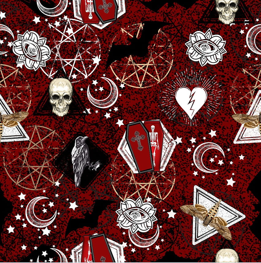 Gothic Bats Skulls Skeleton Broken Heart Pentagram Texture. Etsy Hong Kong, Gothic Broken Heart HD phone wallpaper