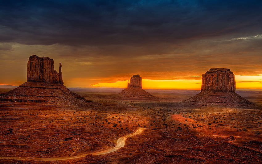 Monument-Valley-Sonnenuntergang ultra HD-Hintergrundbild
