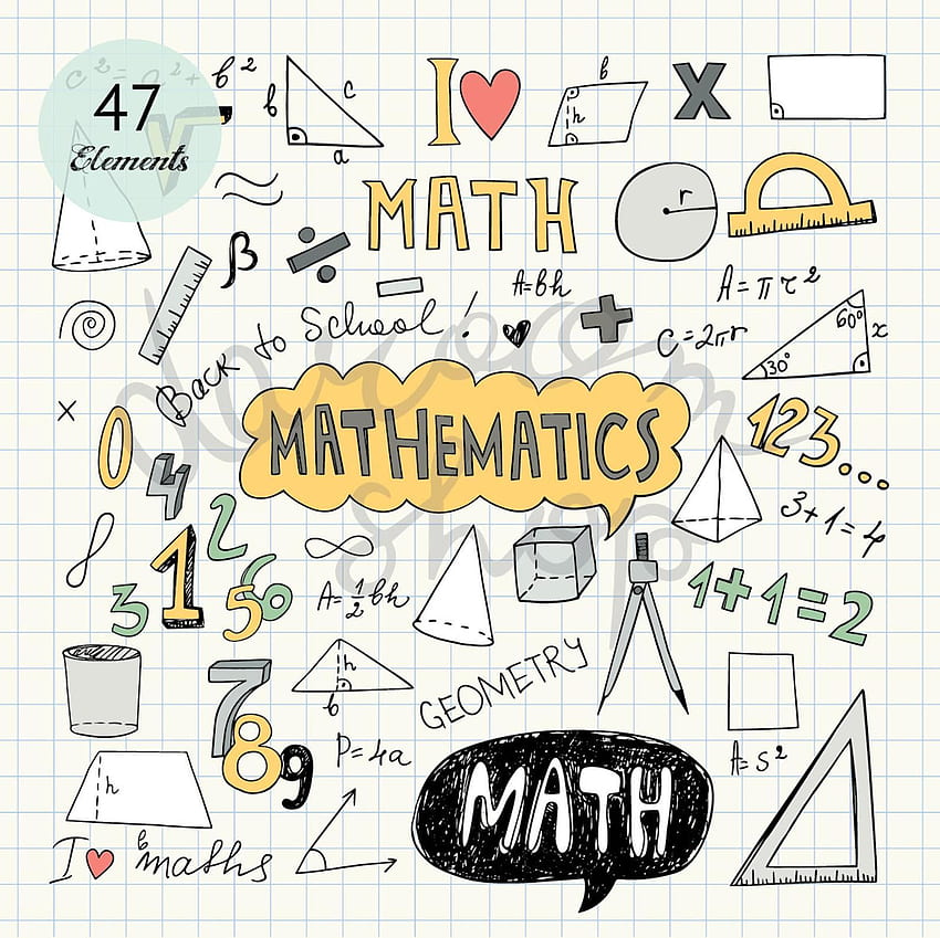 Ръчно рисувана математика Clip Art Math HD тапет