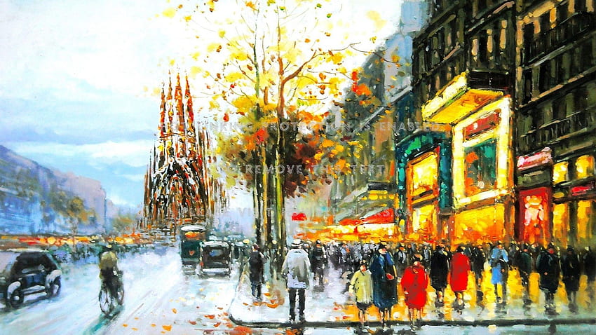 Barcelona Spain Painting Cathedral People Hd Wallpaper Pxfuel