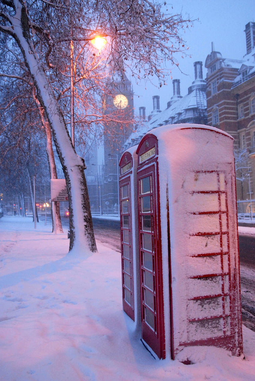 Salju Februari di London oleh Ken Boutayre. Salju London, impian London wallpaper ponsel HD