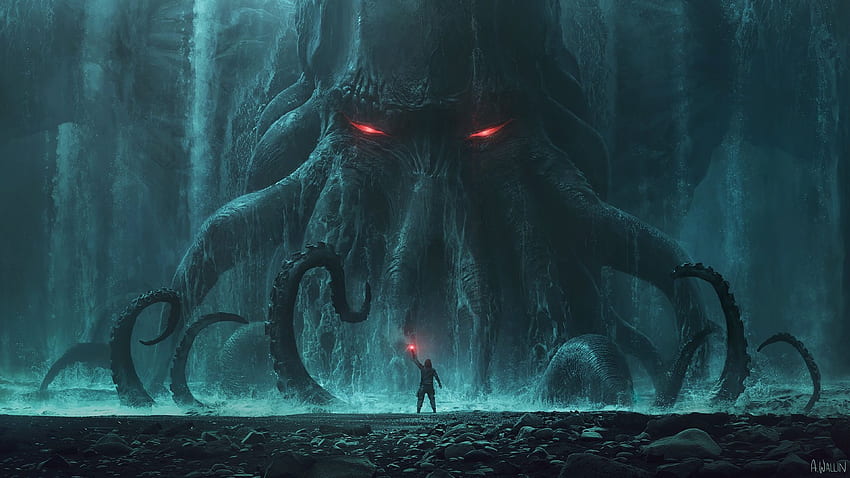Fantasiemonster Cthulhu, fantastisches Monster HD-Hintergrundbild