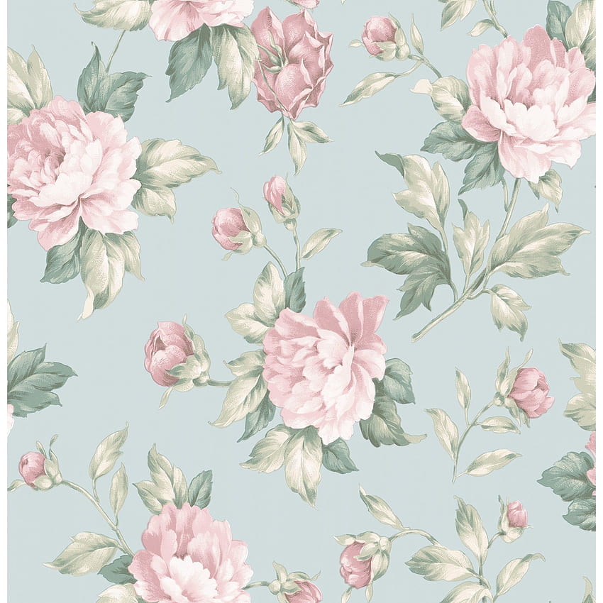 Acquista Brewster 2734 003503 Catherine Floral Rose Unpasted 56 Sq Light Blue Overstock 30674142, Light Pink Floral Sfondo del telefono HD