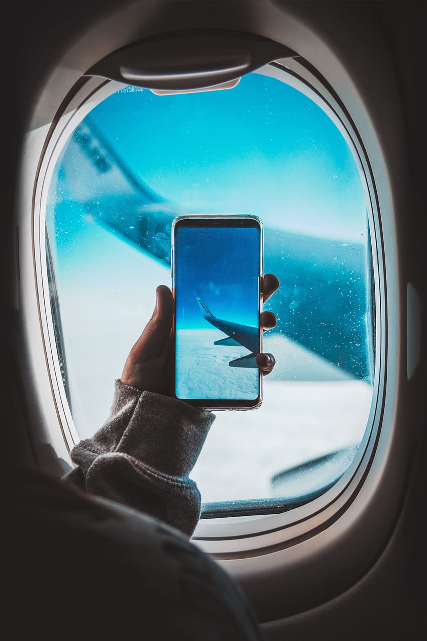 Hand, , , Porthole, Wing, Plane, Airplane, Smartphone HD phone wallpaper