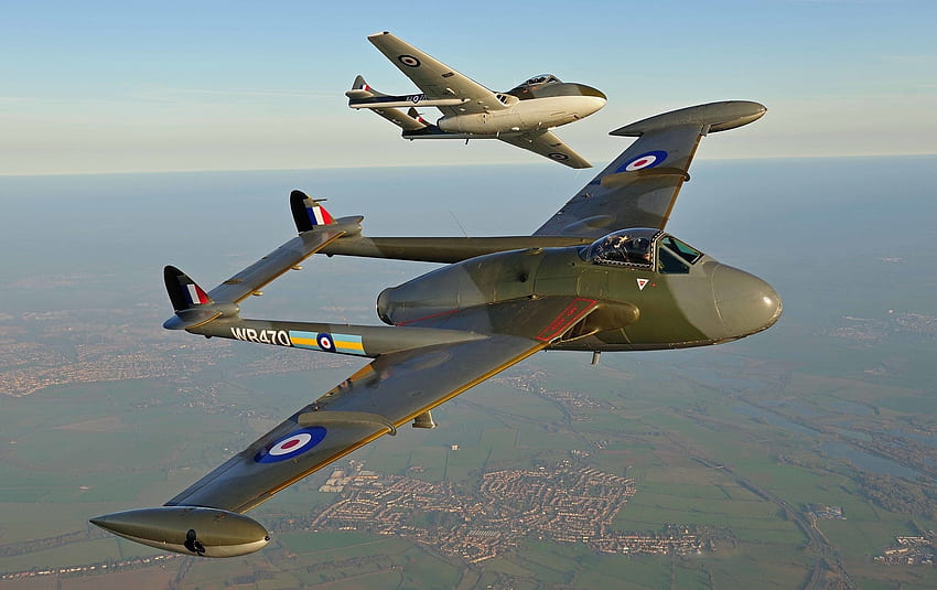 de Havilland DH112 Venom FB.50 'WR470, avión, vuelo, militar, avión, jet fondo de pantalla
