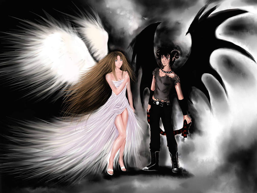 Angel and Demon Love Wallpapers - Top Free Angel and Demon Love Backgrounds  - WallpaperAccess