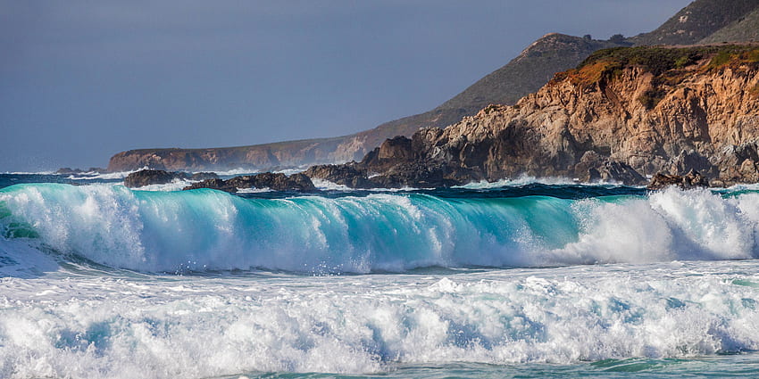 Nature, Sea, Rocks, Spray, Surf HD wallpaper