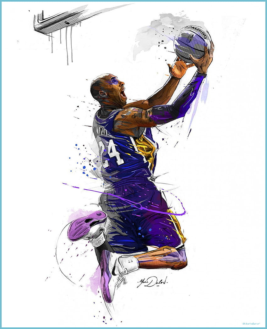 Kobe Bryant Art - Kobe Bryant Art. Neat, Kobe Bryant Drawing HD phone wallpaper