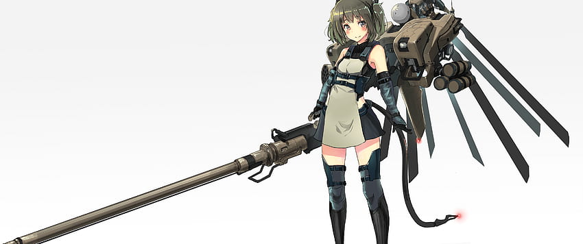 Anime Girl, Mecha, Armas Pesadas, Armas - Anime Girl With Weapon - papel de parede HD